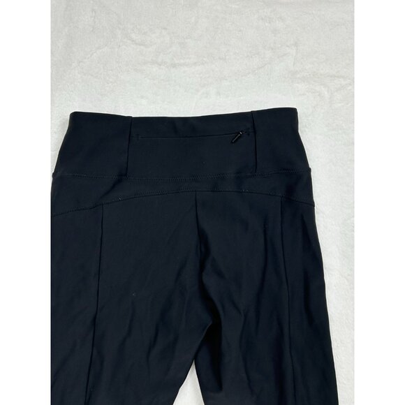 Athleta Womens Black Stellar Crop Pants Zip Pockets Perforated Sides ST - Picture 8 of 11